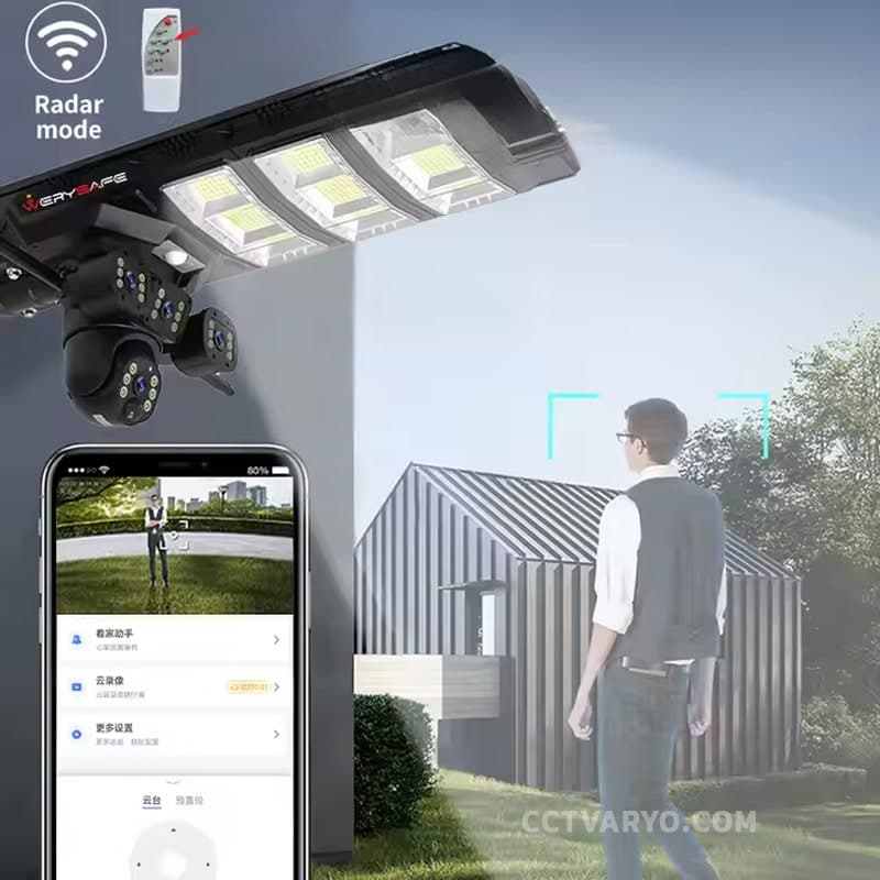 دوربین خورشیدی 3 لنز چراغدار مدل V380Pro XA12-4G — تصویر ۴