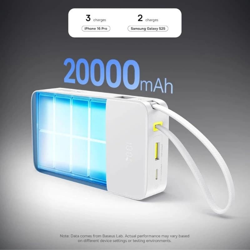 پاوربانک بی‌سیم 22.5 وات بیسوس مدل EnerFill FC51 Bipow2 Pro E0027700 ظرفیت 20000 میلی‌آمپرساعت — تصویر ۶