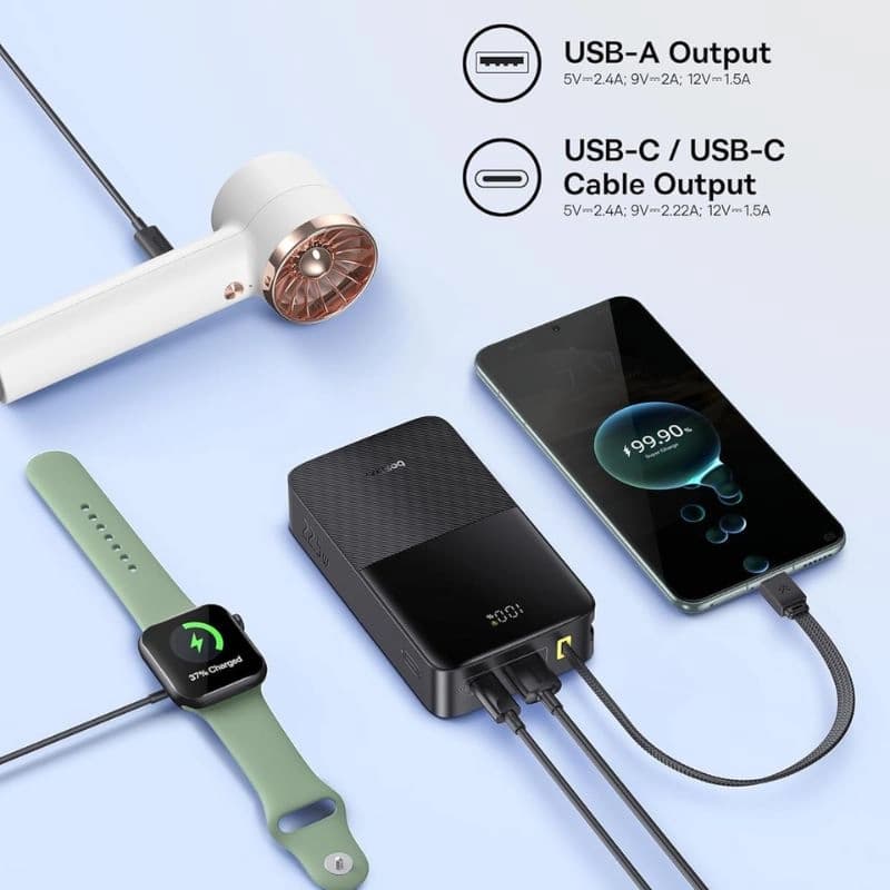 پاوربانک بی‌سیم 22.5 وات بیسوس مدل EnerFill FC51 Bipow2 Pro E0027700 ظرفیت 20000 میلی‌آمپرساعت — تصویر ۳