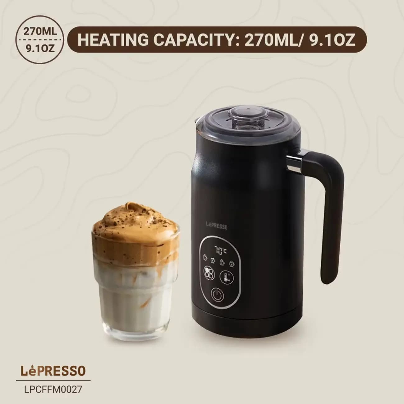 فوم ساز شیر _ Milk Frother 500W 140mL — تصویر ۷