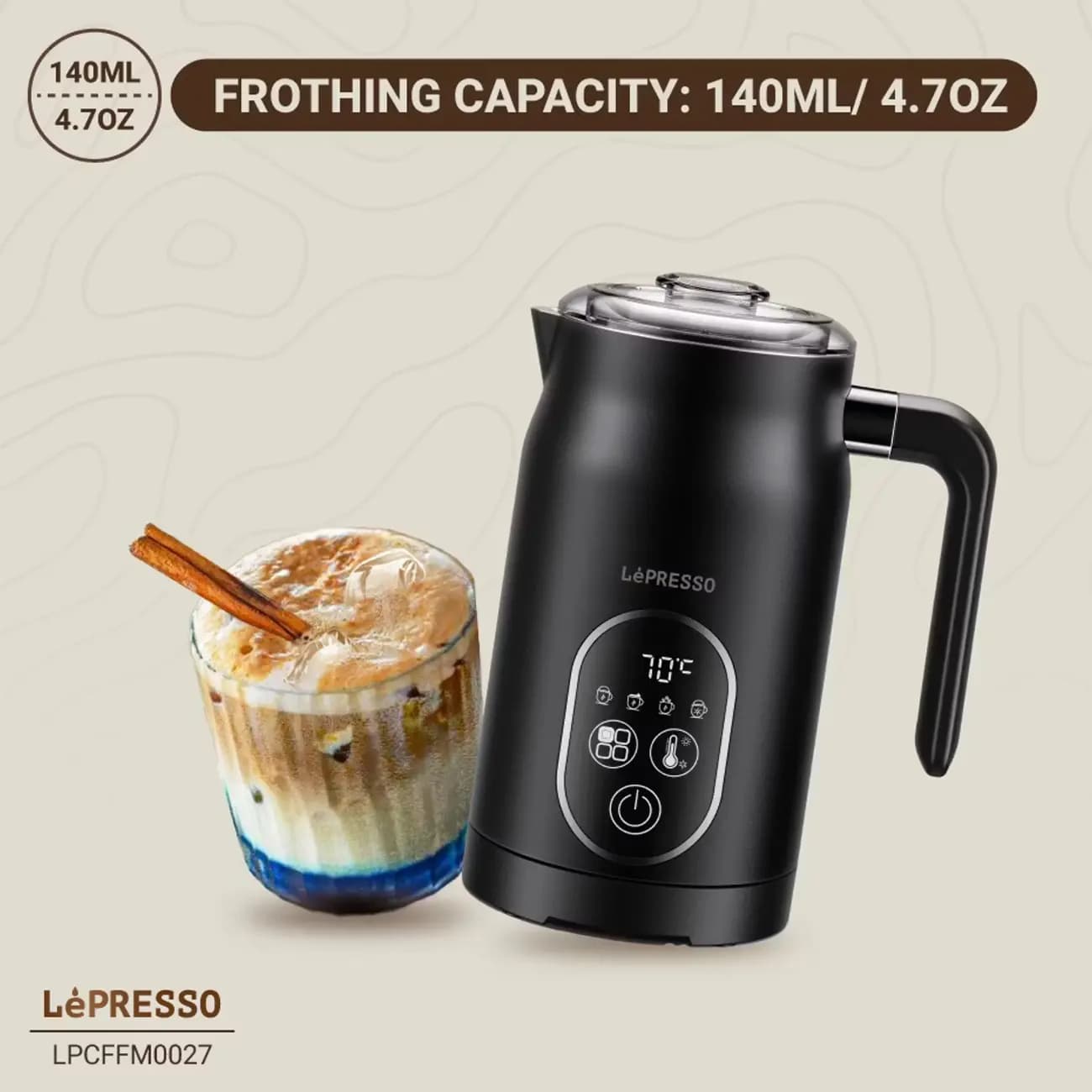 فوم ساز شیر _ Milk Frother 500W 140mL — تصویر ۵