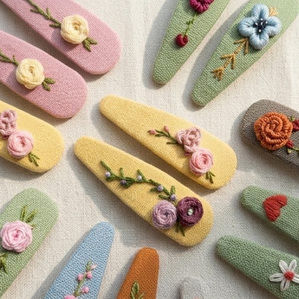 گیره تق‌تقی پارچه‌ای دست‌دوز جفتی — تصویر ۱۰