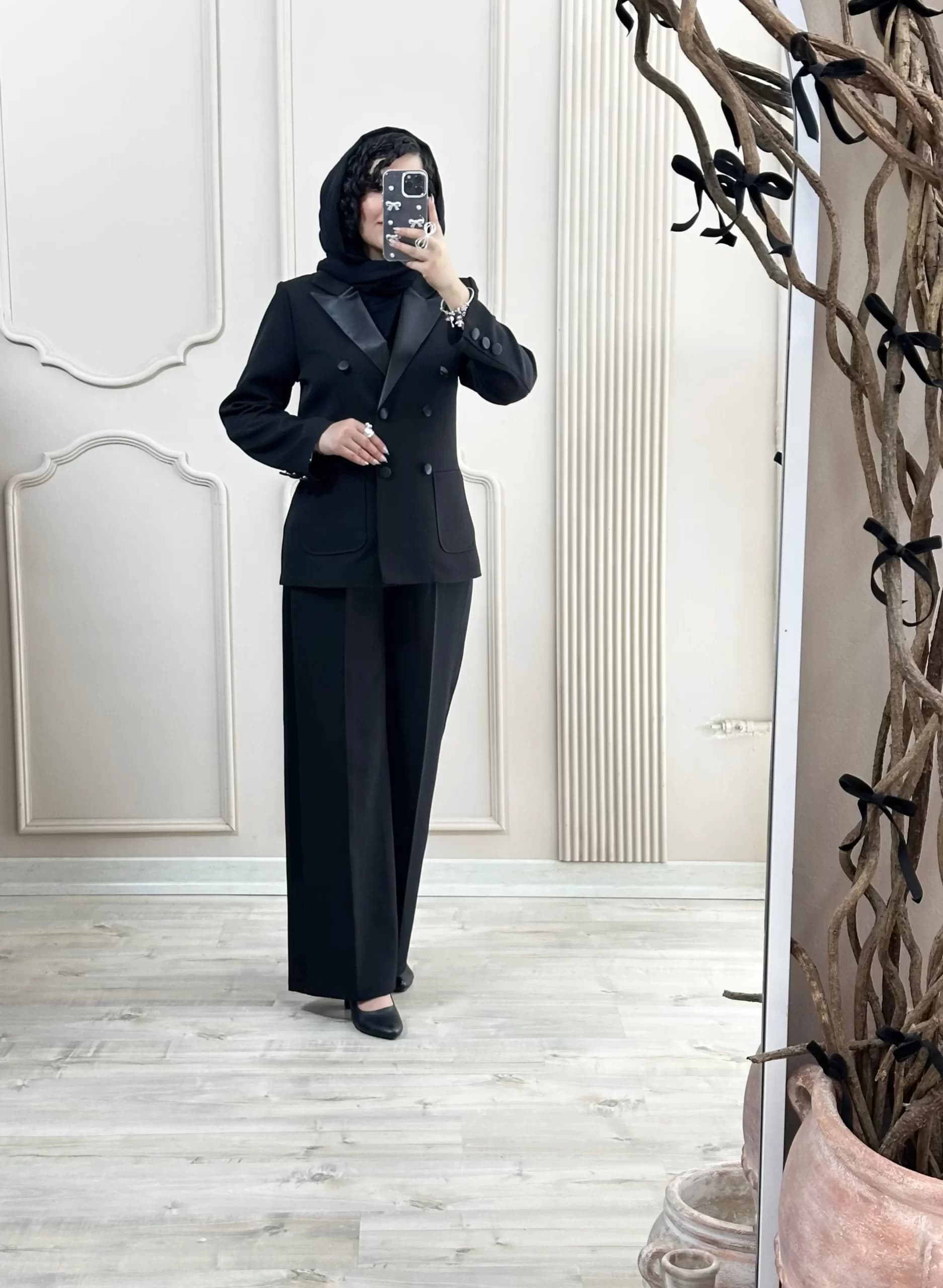 کت شلوار ساتن زنانه مدل سایدا — تصویر ۵