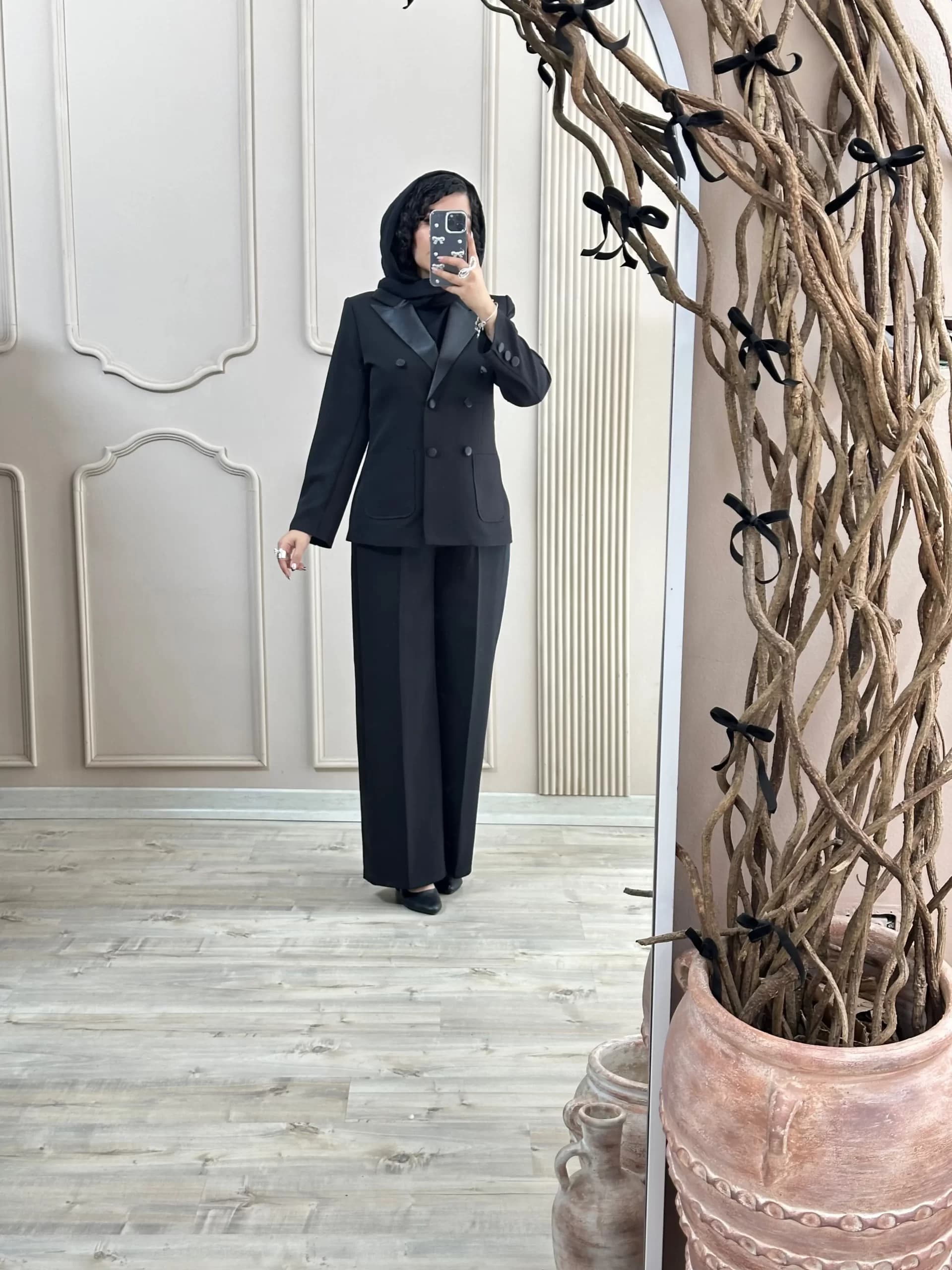 کت شلوار ساتن زنانه مدل سایدا — تصویر ۶