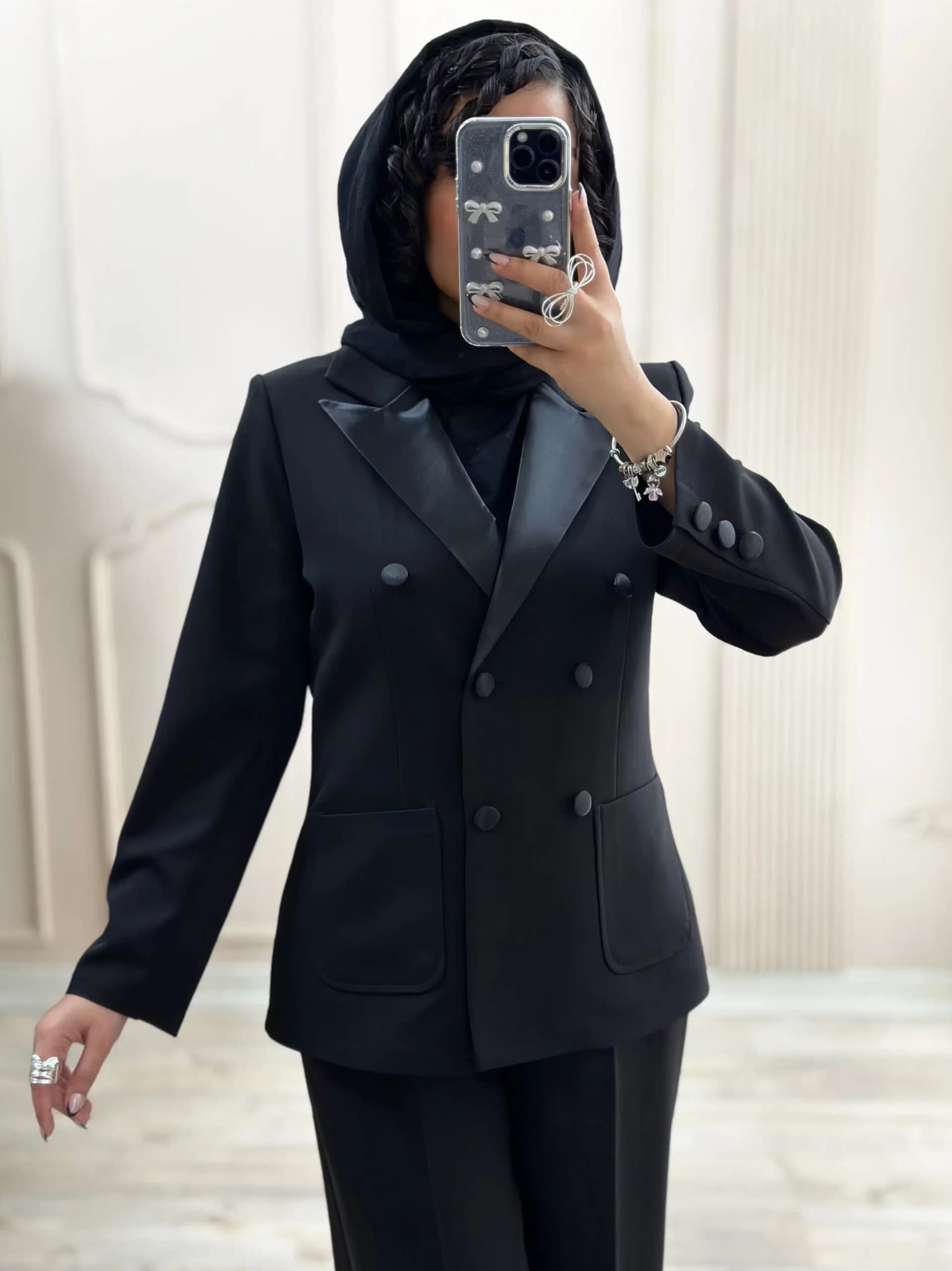 کت شلوار ساتن زنانه مدل سایدا — تصویر ۲
