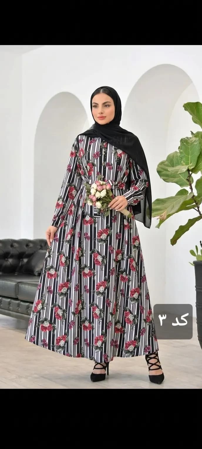 ماکسی بلند گلدار خنک تابستانی اریکا در 8 رنگ مختلف — تصویر ۴