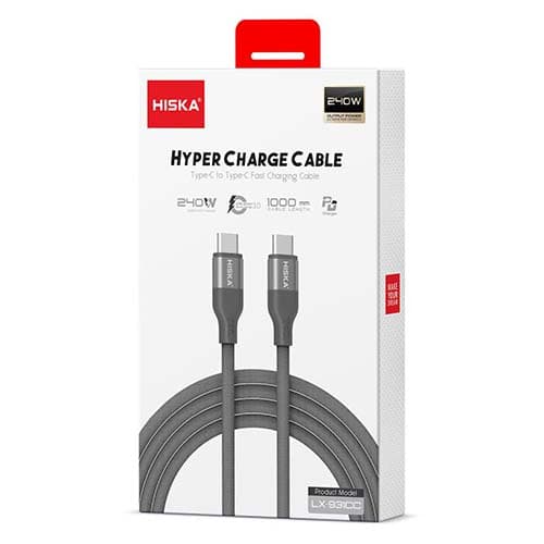 کابل دو سر تایپ سی فست شارژ 240 وات هیسکا LX-932CC طول 2 متر — تصویر ۶