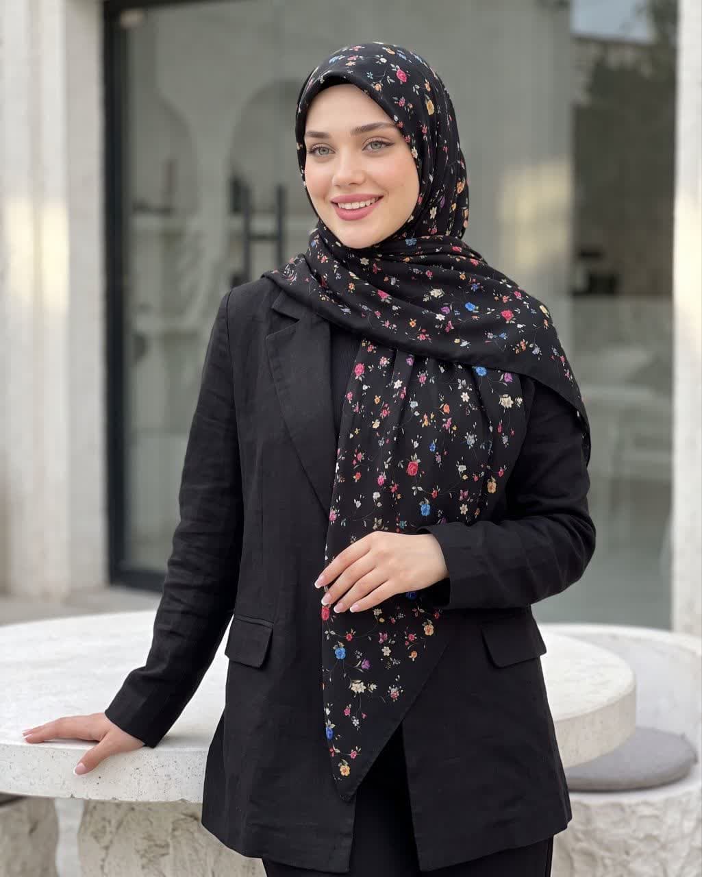 روسری نخی قواره 140 کد Tak154 — تصویر ۲