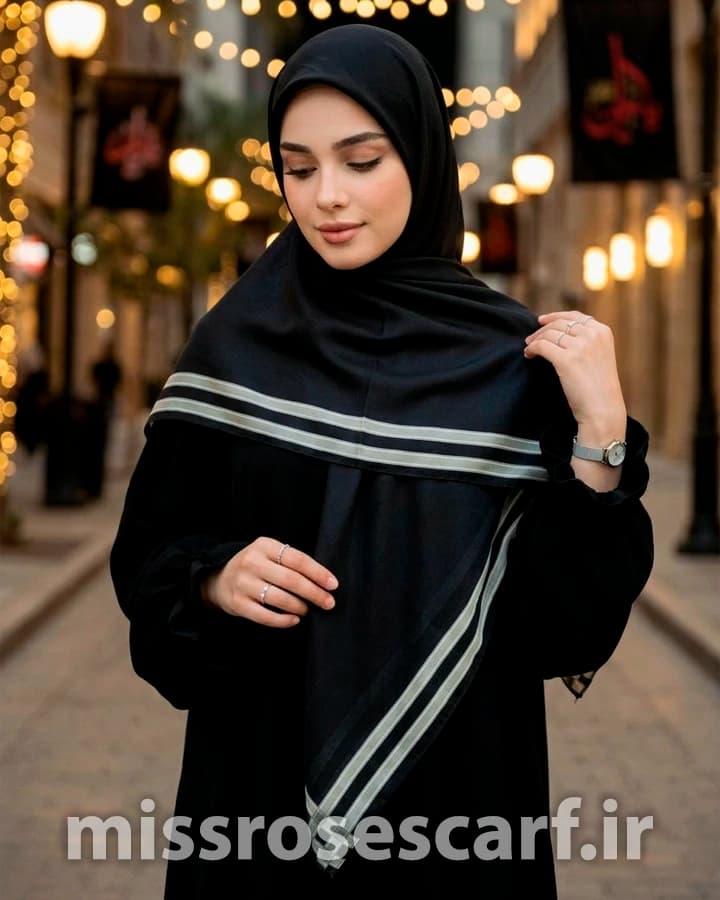 روسری نخی قواره 140 طرح امضا سری اول — تصویر ۷