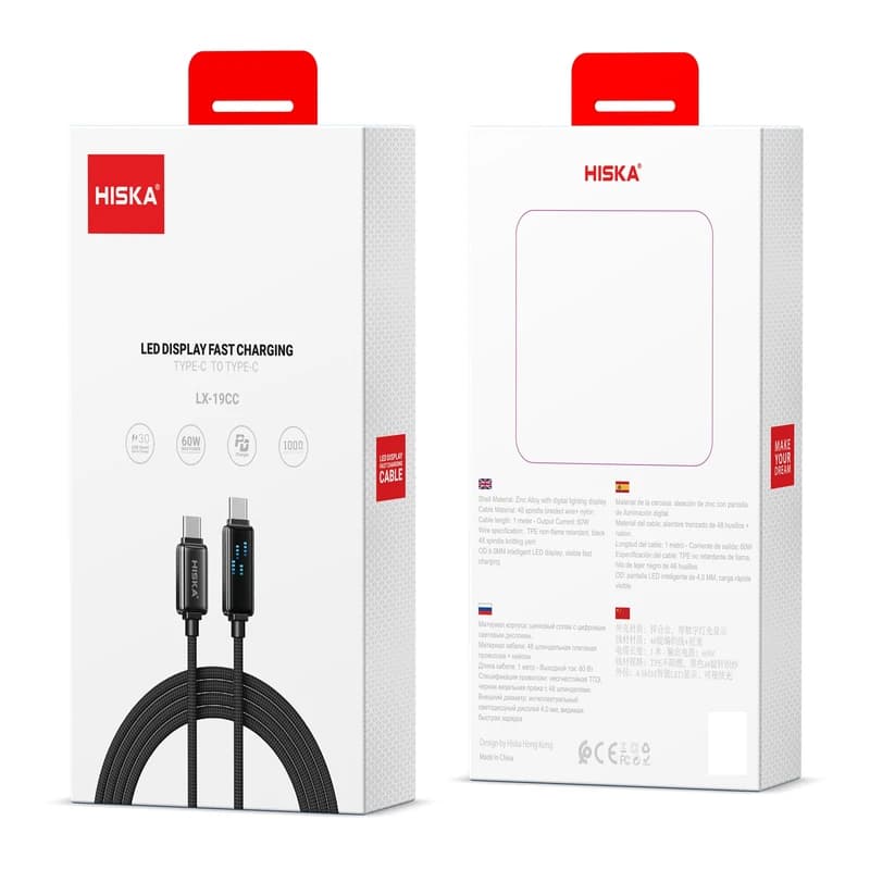 کابل USB-C هیسکا مدل LX-19CC طول 1 متر — تصویر ۴