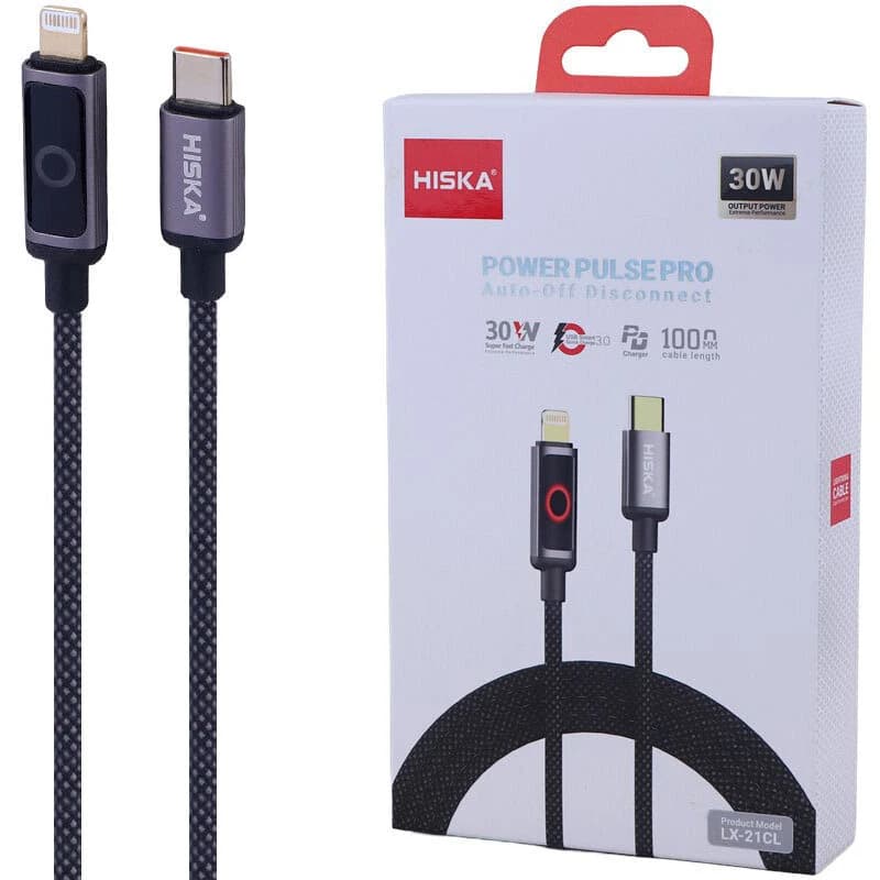 کابل تایپ سی به لایتنینگ فست شارژ 30 وات هیسکا LX-21CL طول 1 متر — تصویر ۵