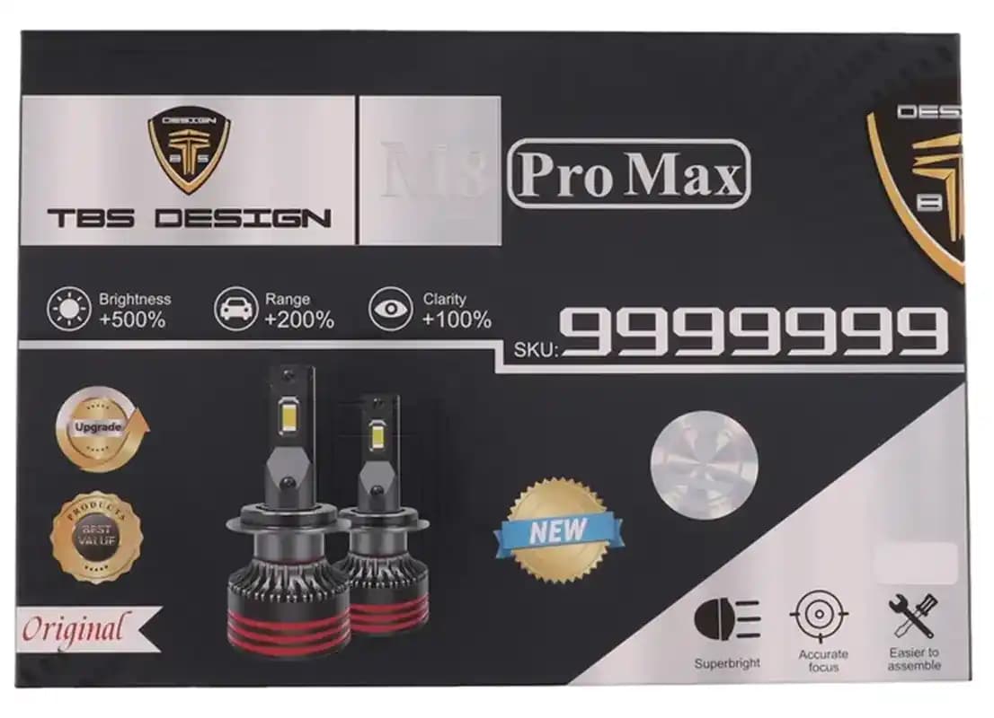 هدلایت خودرو تی بی اس دیزاین مدل M8 Pro Max H4 بسته دو عددی