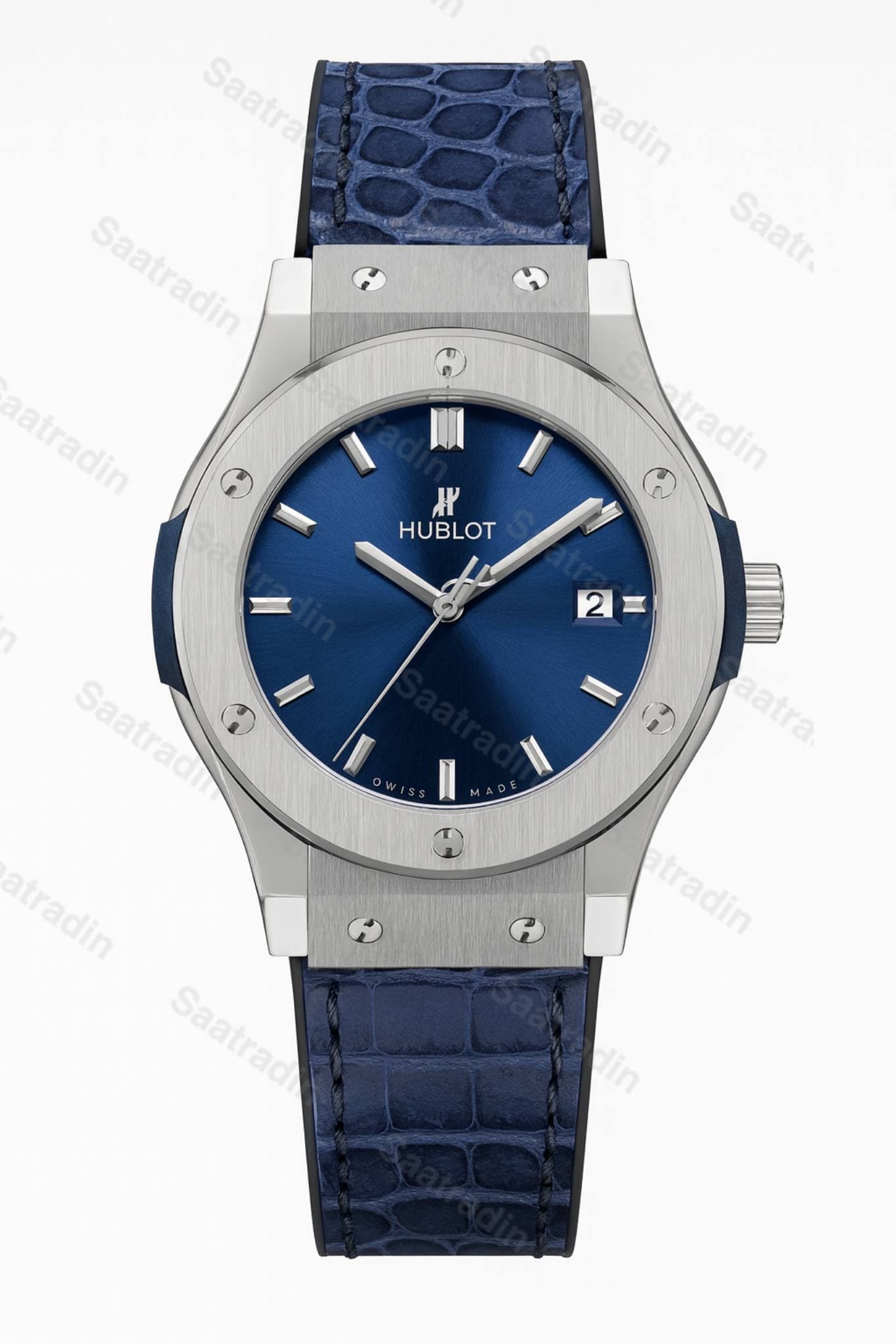 ساعت زنانه هابلوت کلاسیک فیوژن استیل صفحه آبی ۳۳ میلیمتر – هایکپی درجهیک (Hublot Classic Fusion Blue Dial Stainless Steel 33mm Women’s Watch)