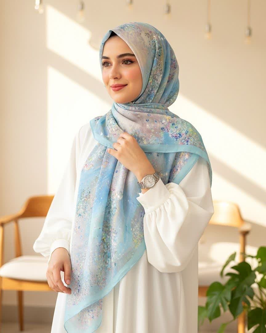 روسری نخی قواره 140 کد Tak042 — تصویر ۲