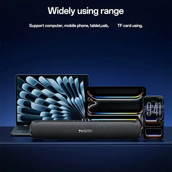 اسپیکر بلوتوثی 20 وات قابل حمل یسیدو مدل YESIDO YSW42 HiFi Sound Desktop Soundbar — تصویر ۱۰