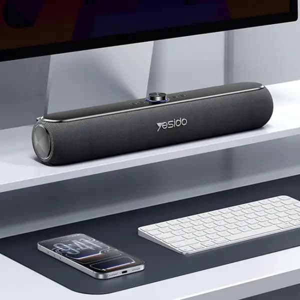 اسپیکر بلوتوثی 20 وات قابل حمل یسیدو مدل YESIDO YSW42 HiFi Sound Desktop Soundbar — تصویر ۸