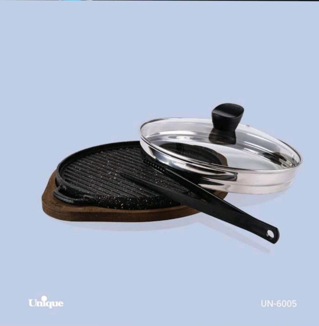 تابه گریل گرد کوچک با چوب یونیک کد UN-6005 — تصویر ۹