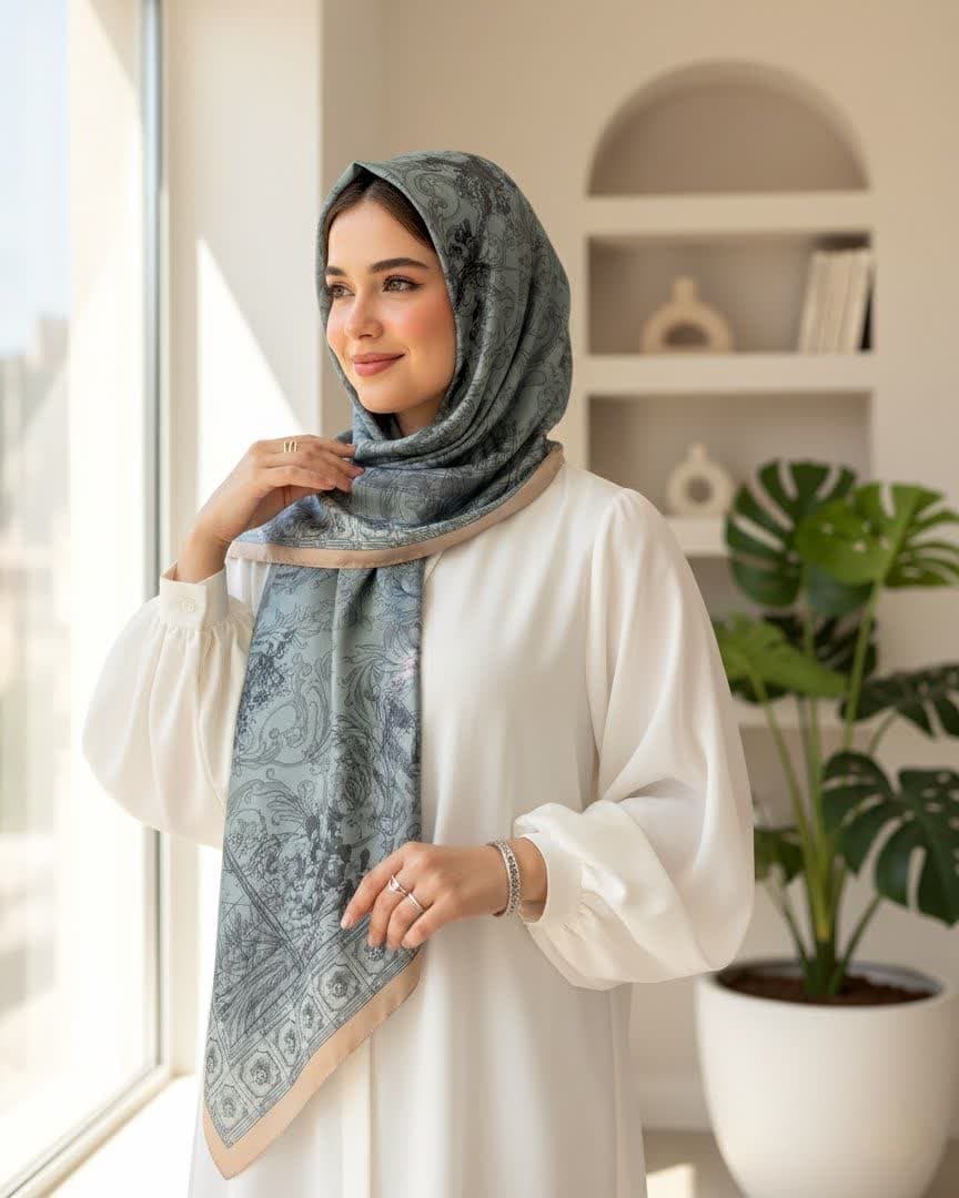 روسری ابریشم کد Mrs051 — تصویر ۳