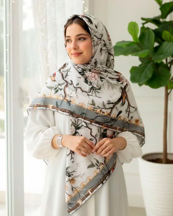 روسری کرپ نخ کد Mrs045 — تصویر ۵