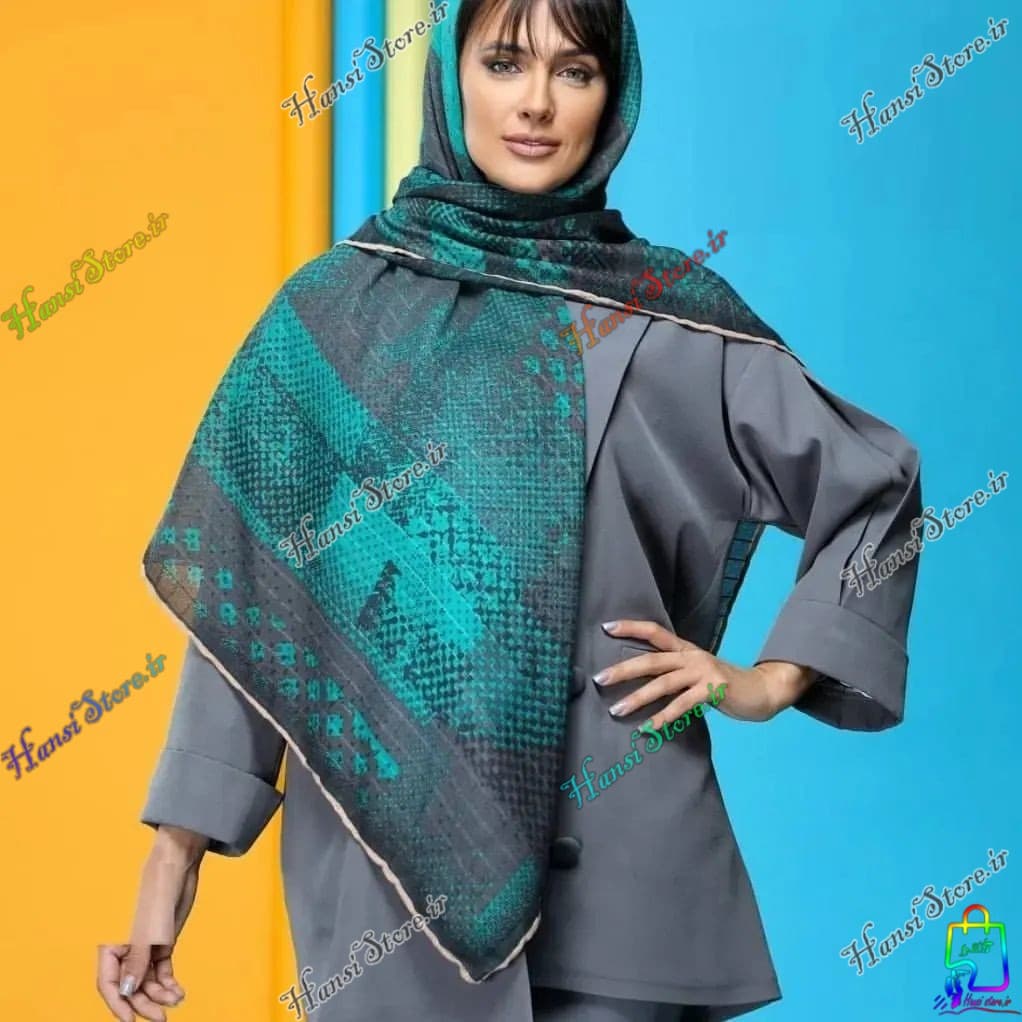روسری نخی ژاکارد مربعی دست دوز — تصویر ۱۰