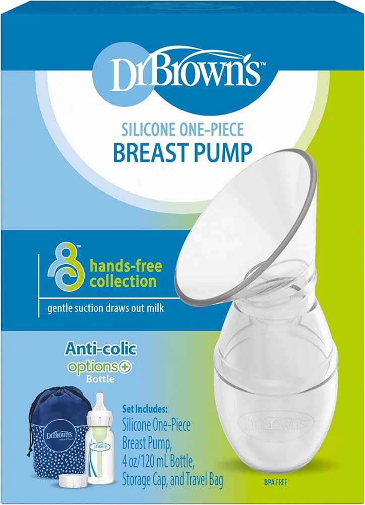 شیردوش پمپی کاوردار همراه شیشه شیر باریک دکتر براون Dr. Brown’s