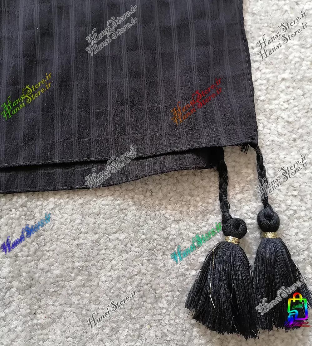 شال هندی نخی پفکی مشکی — تصویر ۴