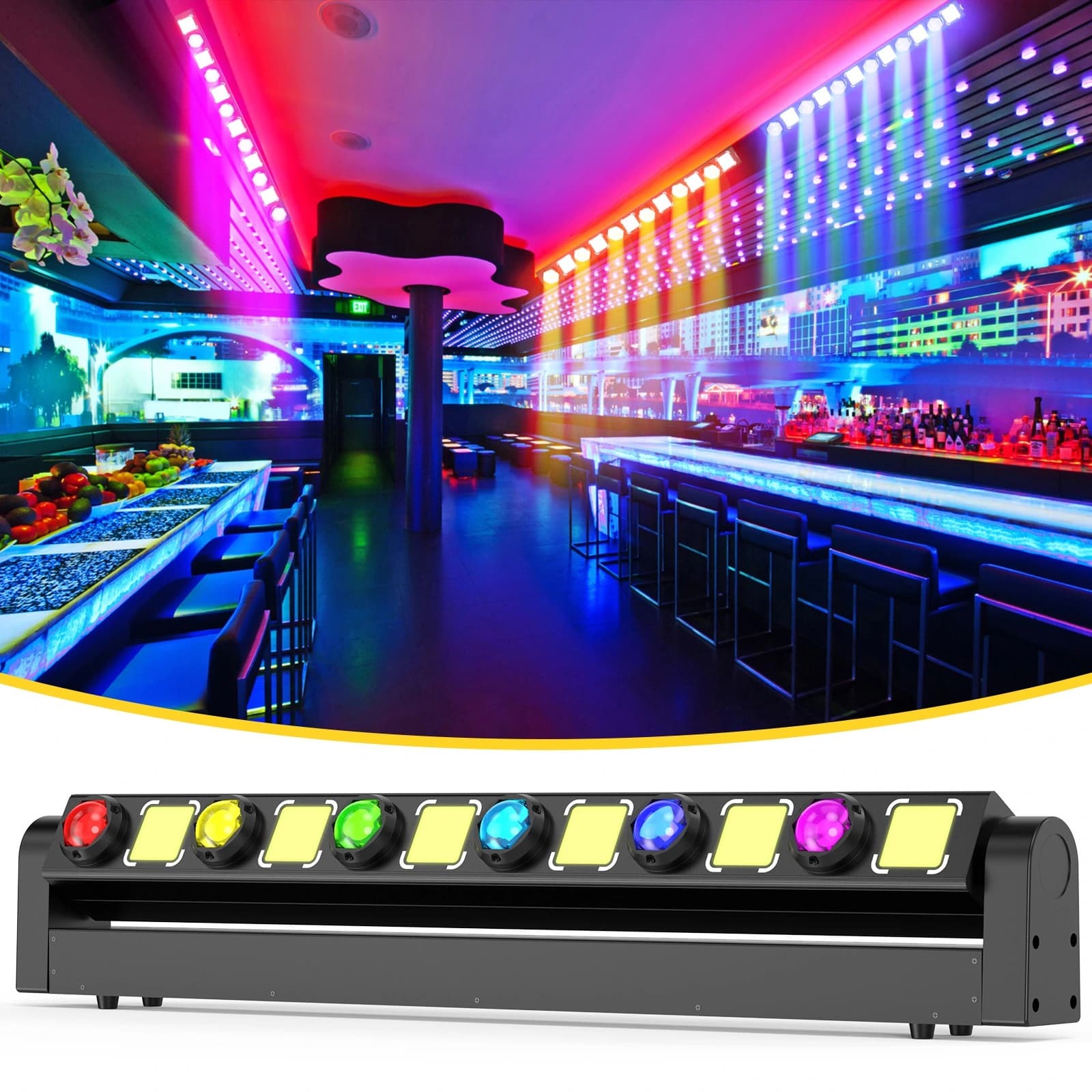 رقص نور مووینگ سوییپر LED SMD فول کالر | انتخاب حرفه‌ای برای تالار، عروسی و دی‌جی