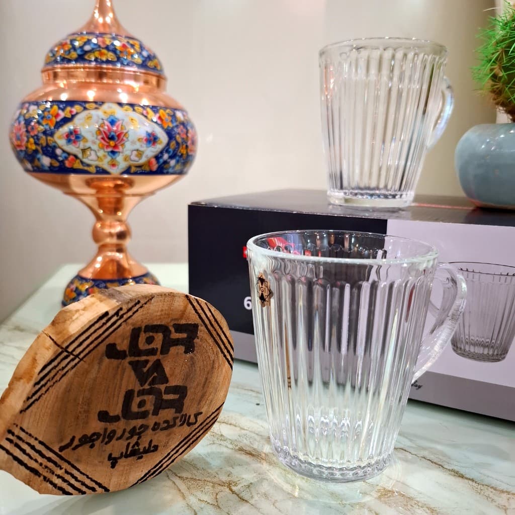 لیوان دسته دار آتن شیاردار 6 عددی کادویی — تصویر ۳