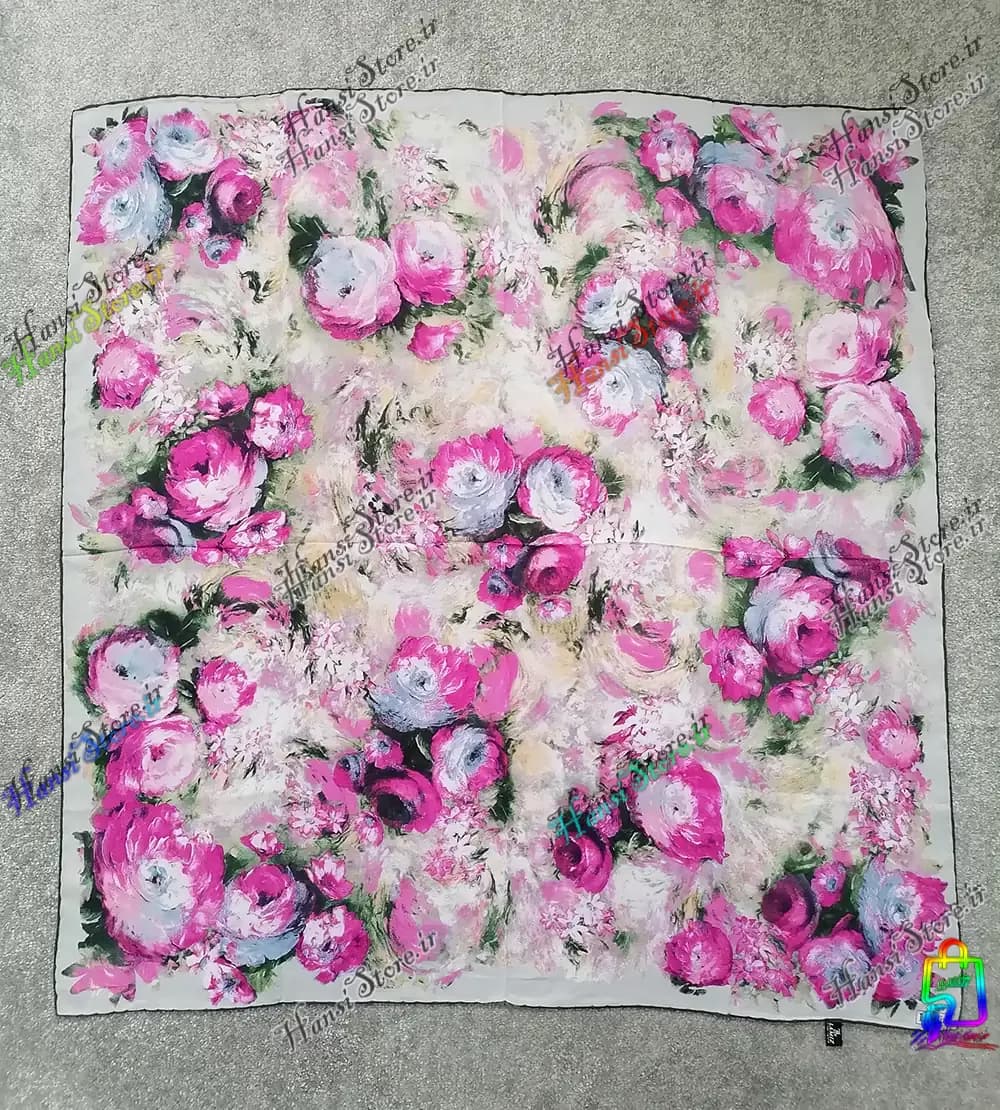 روسری حریر دست دوز لمیز — تصویر ۶