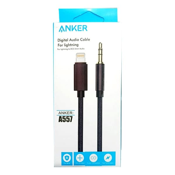 کابل لایتنینگ به AUX انکر مدل A557 | اتصال آیفون به ضبط و اسپیکر — تصویر ۲