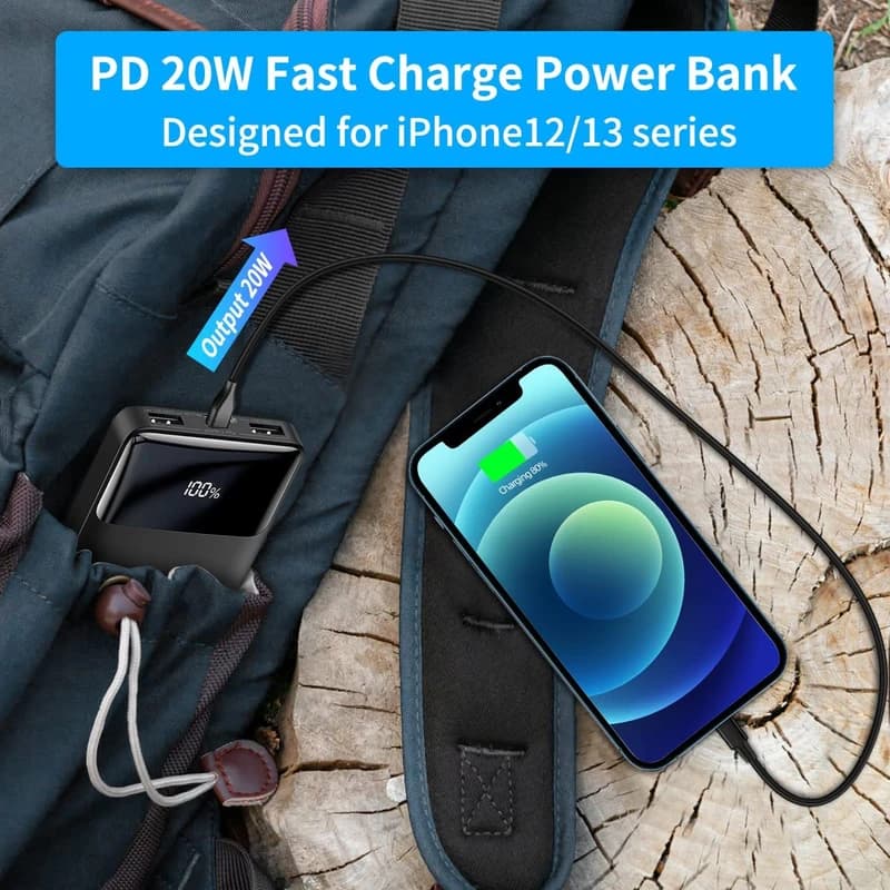 پاوربانک بیسوس Bipow PPBD10K ظرفیت 10000 میلی آمپر | فست شارژ 20 وات — تصویر ۶