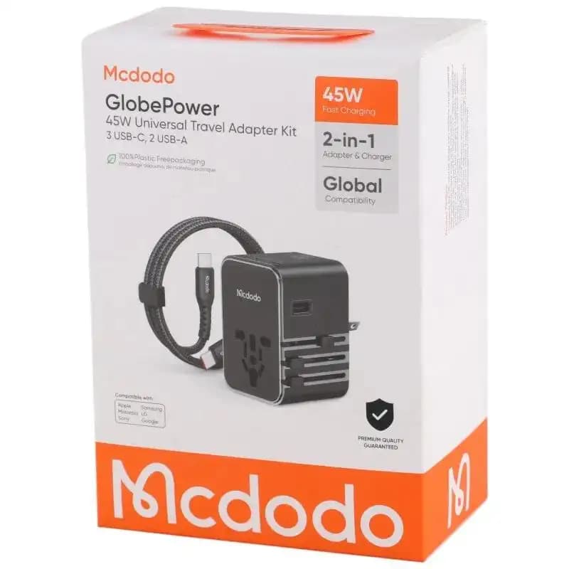 آداپتور مسافرتی 45 وات مکدودو یا کابل MCDODO CP-3270 Universal Travel Charging Adapter (ارسال فوری تهران) — تصویر ۱۲