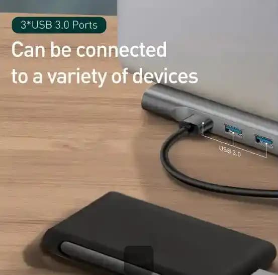 هاب تایپ سی 11 پورت بیسوس Baseus Elitejoy 11-Port Type-C Hub Adapter CATSX-G0G (ارسال فوری تهران) — تصویر ۵