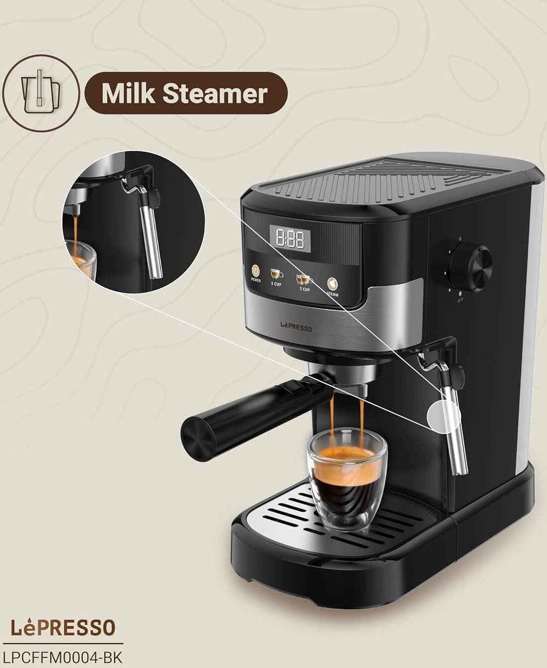 قهوه ساز لپرسو LePresso Suprema Espresso Machine LPCFFM0004 (ارسال فوری تهران) — تصویر ۸