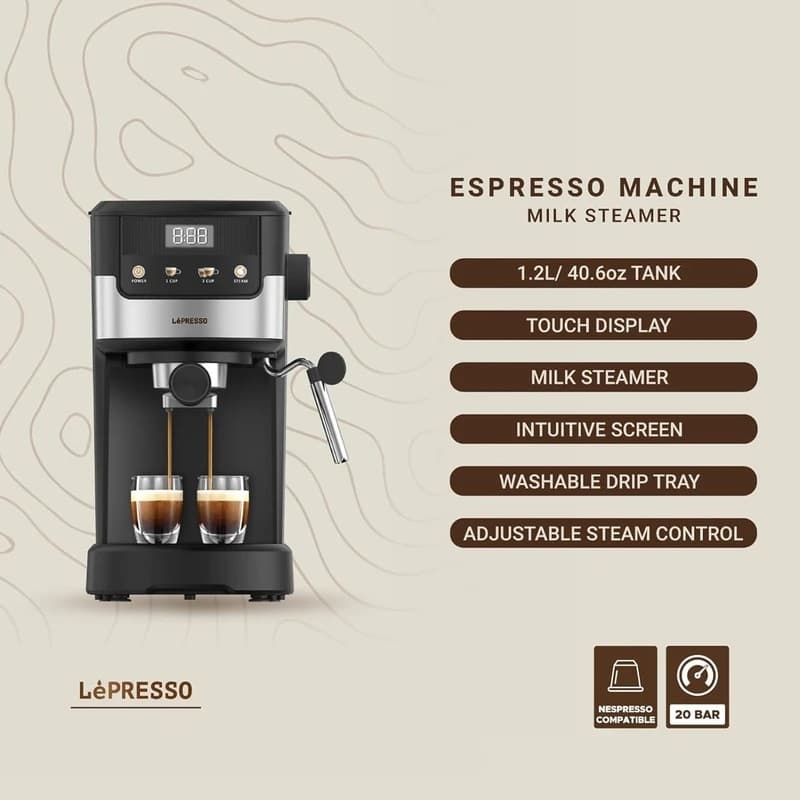 قهوه ساز لپرسو LePresso Suprema Espresso Machine LPCFFM0004 (ارسال فوری تهران) — تصویر ۴
