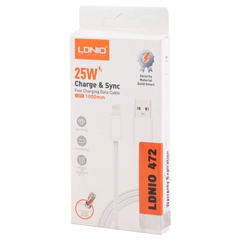 کابل تبدیل USB به لایتنینگ الدینیو مدل LS-472 طول 1 متر — تصویر ۲