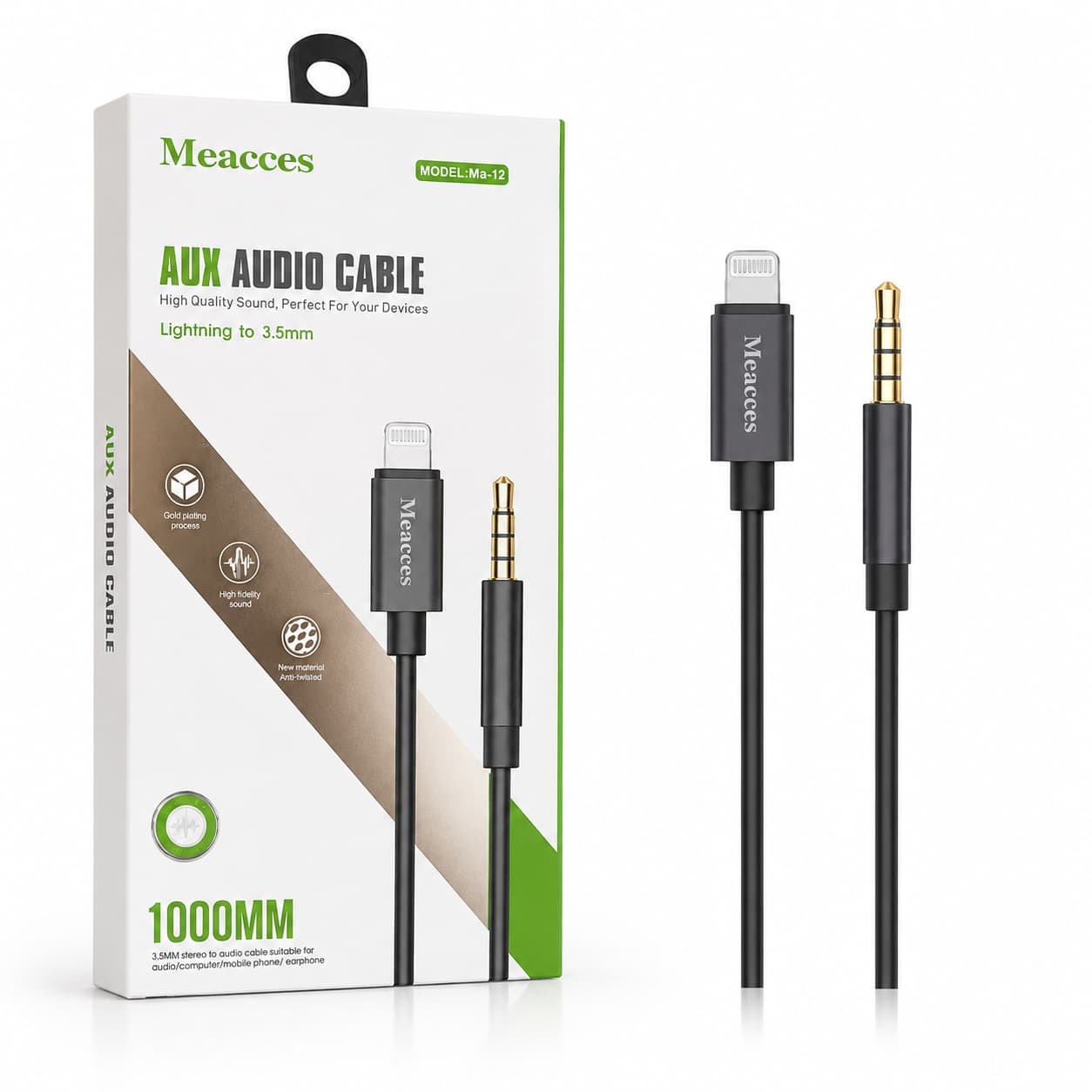 کابل صدا به لایتنینگ (AUX به Lightning) مدل Meacces Ma-12 طول 1 متر