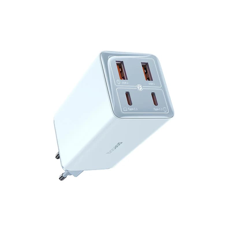 آداپتور دیواری فست شارژ بیسوس Baseus GaN6 Pro Fast Charger 2C+2U 100W EU P10162705112-00 توان 100 وات (ارسال فوری تهران) — تصویر ۱۰