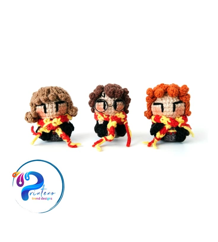 عروسک هری پاتر | جاکلیدی بافتنی 7 سانت | Harry Potter Crochet Keychain — تصویر ۲