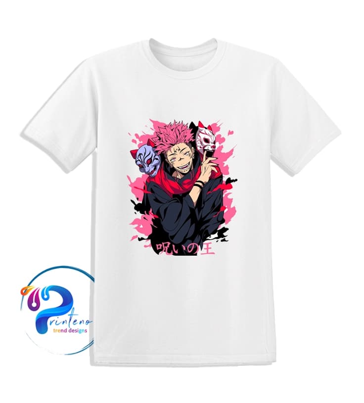 تیشرت سوکونا جوجوتسو کایسن | طرح Sukuna | سفید و مشکی | One Piece vs Jujutsu Kaisen T-Shirt — تصویر ۲