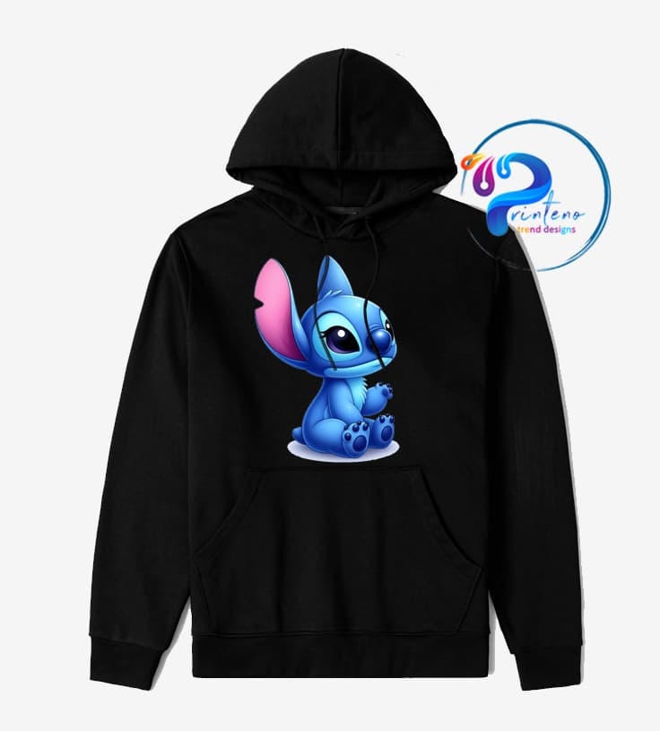 هودی استیچ آبی ترند | طرح کارتونی شیرین | Blue Stitch Hoodie – Trendy & Cute
