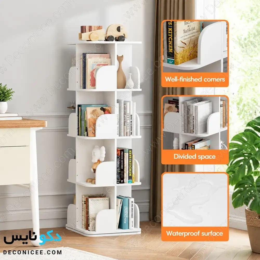 کتابخانه گردان مدل KG107 دکونایس؛ چهار طبقه — تصویر ۱۲