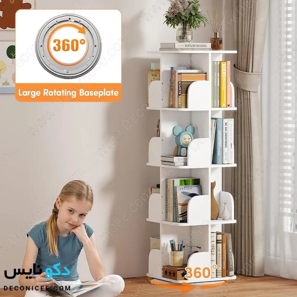 کتابخانه گردان مدل KG107 دکونایس؛ چهار طبقه — تصویر ۱۰
