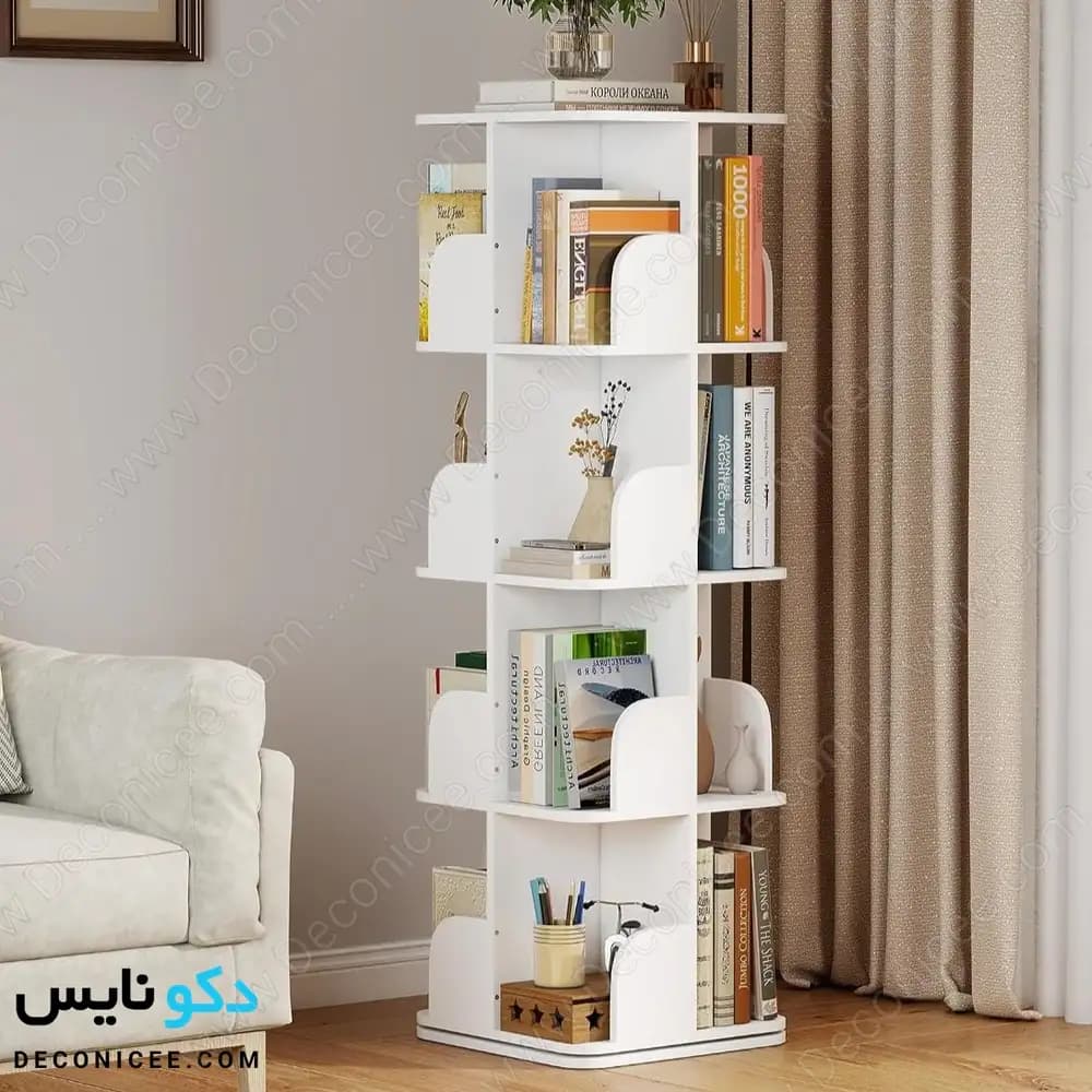 کتابخانه گردان مدل KG107 دکونایس؛ چهار طبقه — تصویر ۲
