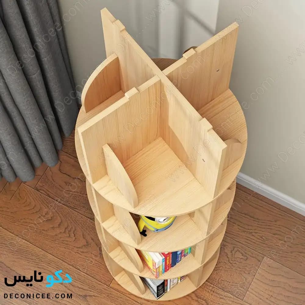 کتابخانه گردان مدل KG104 دکونایس؛ طراحی پنج‌طبقه برای چیدمان منظم کتاب‌ها — تصویر ۱۱