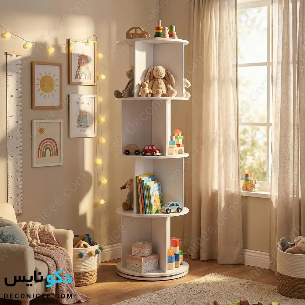 کتابخانه گردان مدل KG103 دکونایس؛ طراحی پنج‌طبقه برای نظم‌دهی بهتر — تصویر ۶