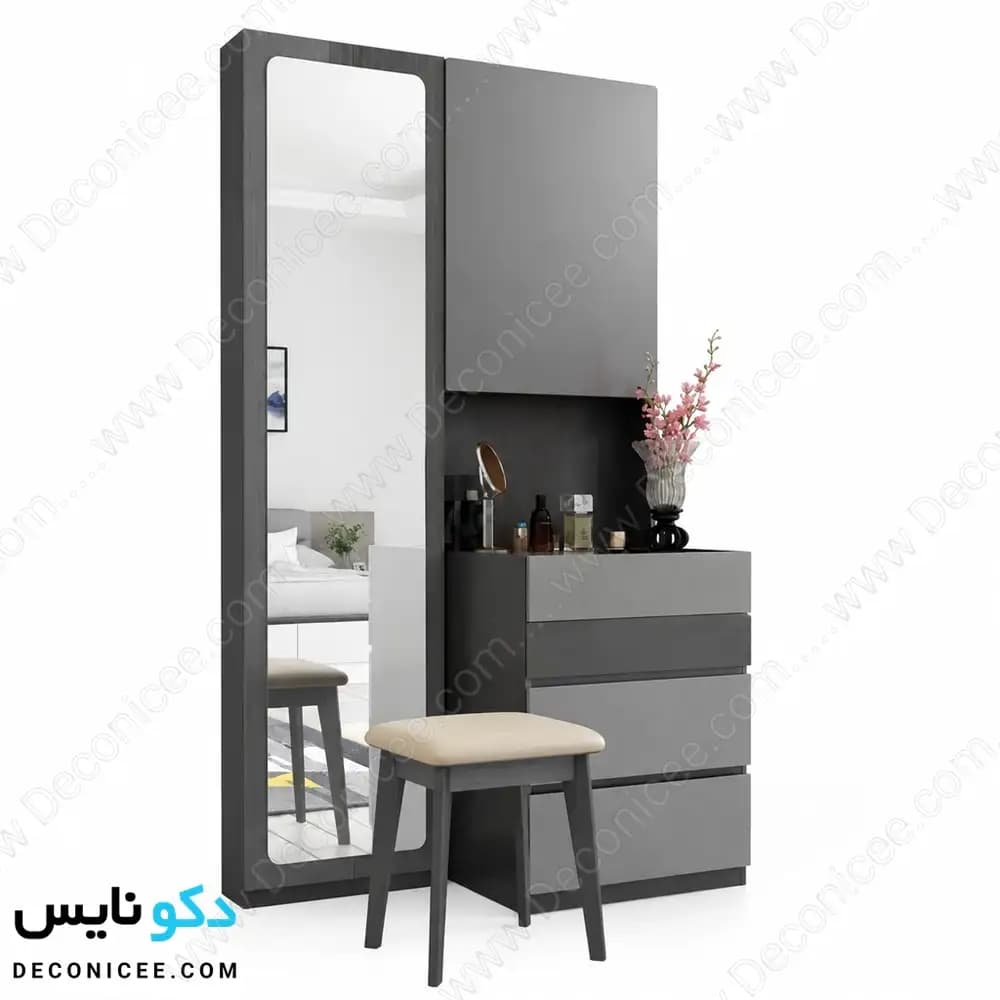 میز آرایش مدل ma140 دکونایس با آینه، کمد و کشو — تصویر ۸