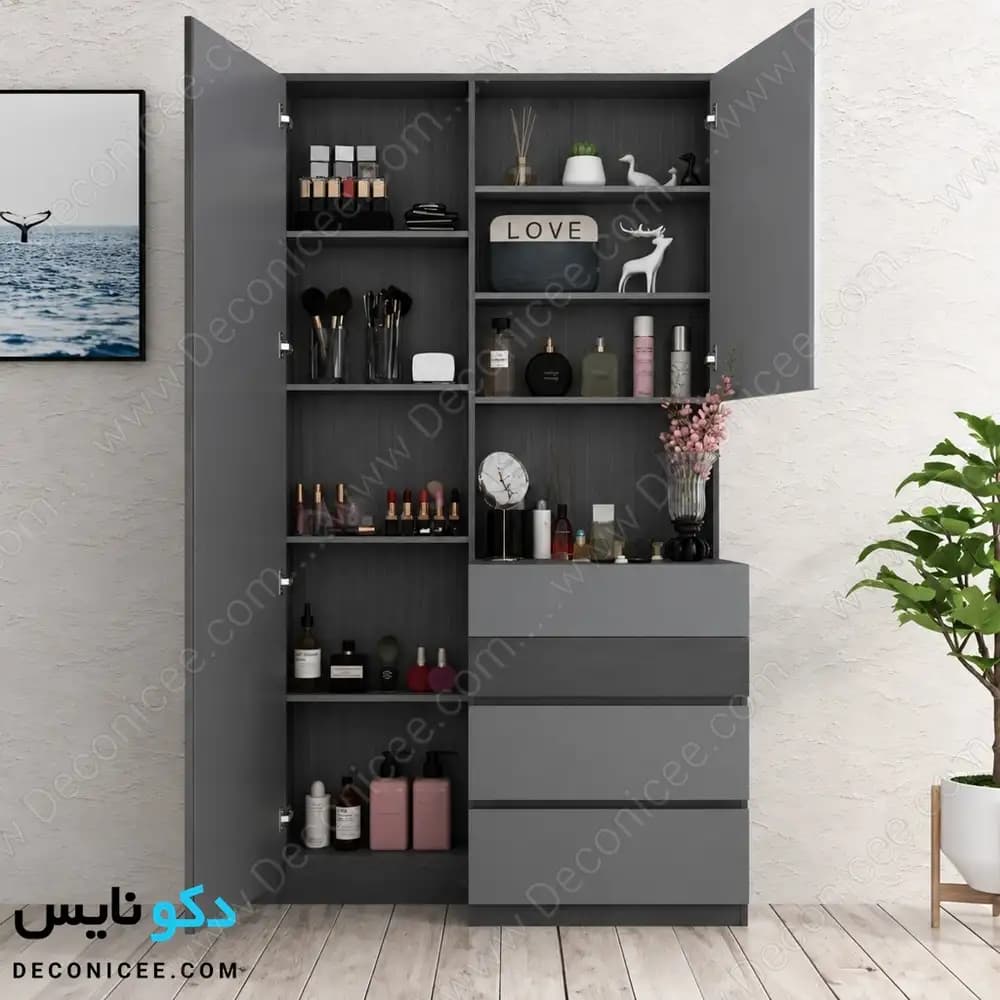میز آرایش مدل ma140 دکونایس با آینه، کمد و کشو — تصویر ۷
