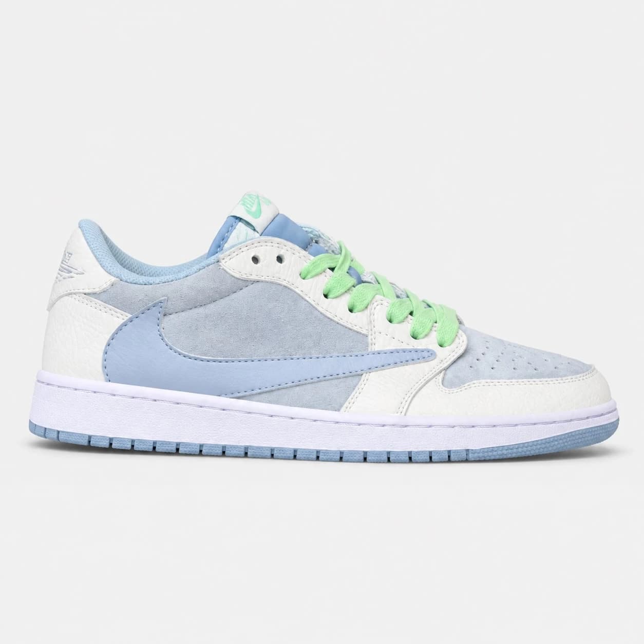 کتونی نایک ایر جردن وان لو ترویس اسکات آبی سفید Air Jordan 1 Low Travis Scott Blue White — تصویر ۱۱