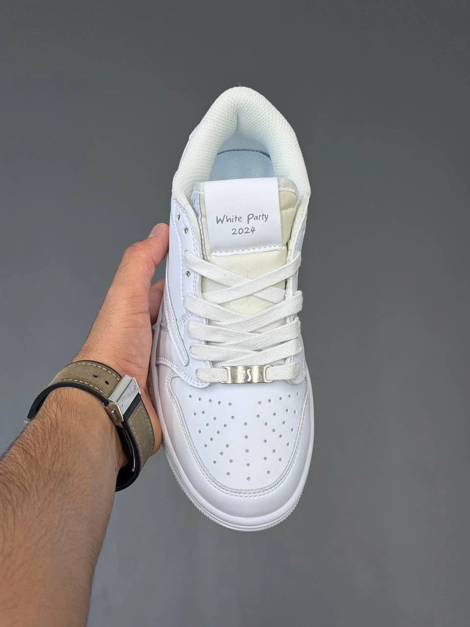 کتونی نایک ایر جردن وان لو ترویس اسکات وایت پارتی Nike Air Jordan 1 Low Travis Scott White Party — تصویر ۶